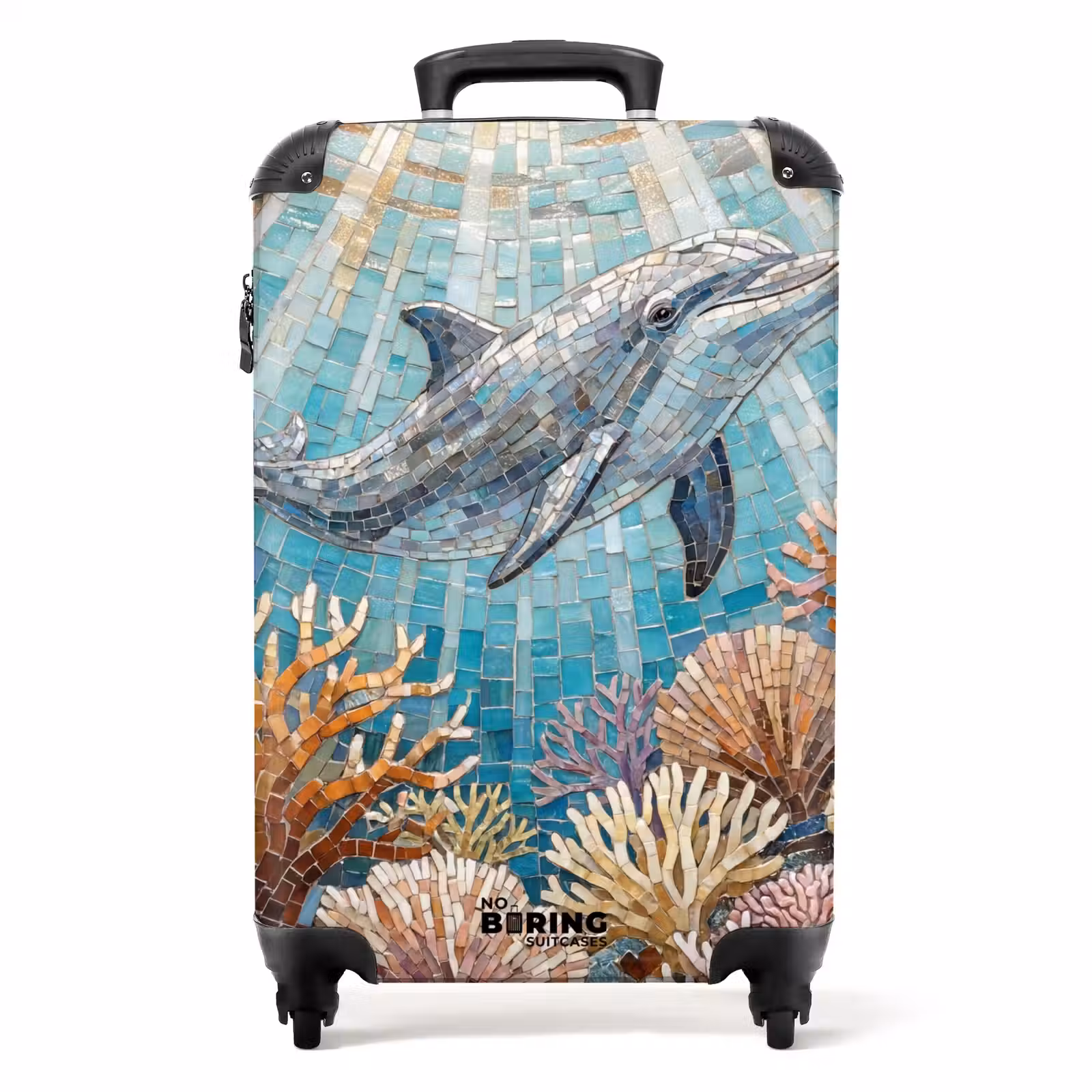 Suitcase - Animals - Mosaic - Ocean - Coral - Blue — 1