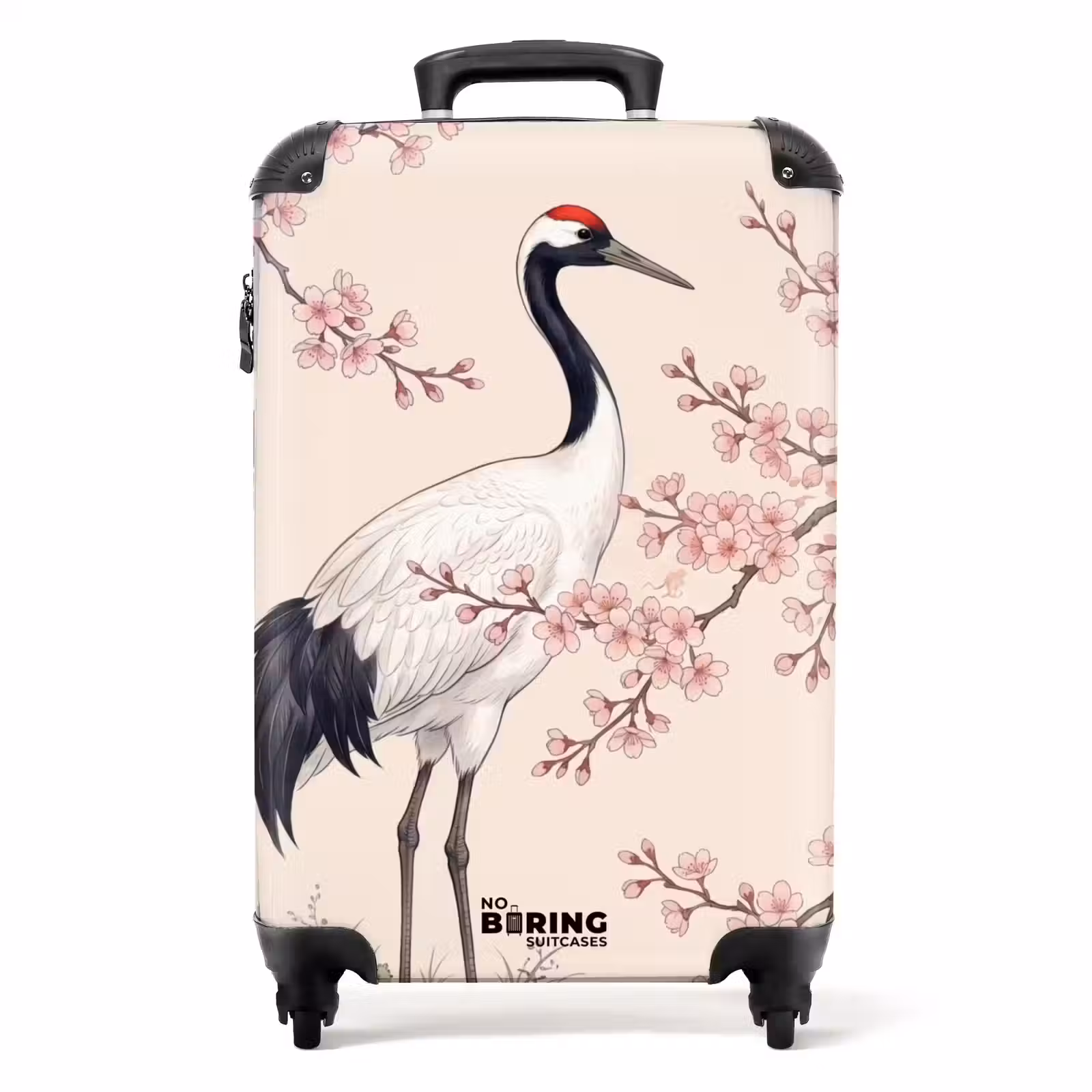 Suitcase - Asian - Crane - Beige — 1
