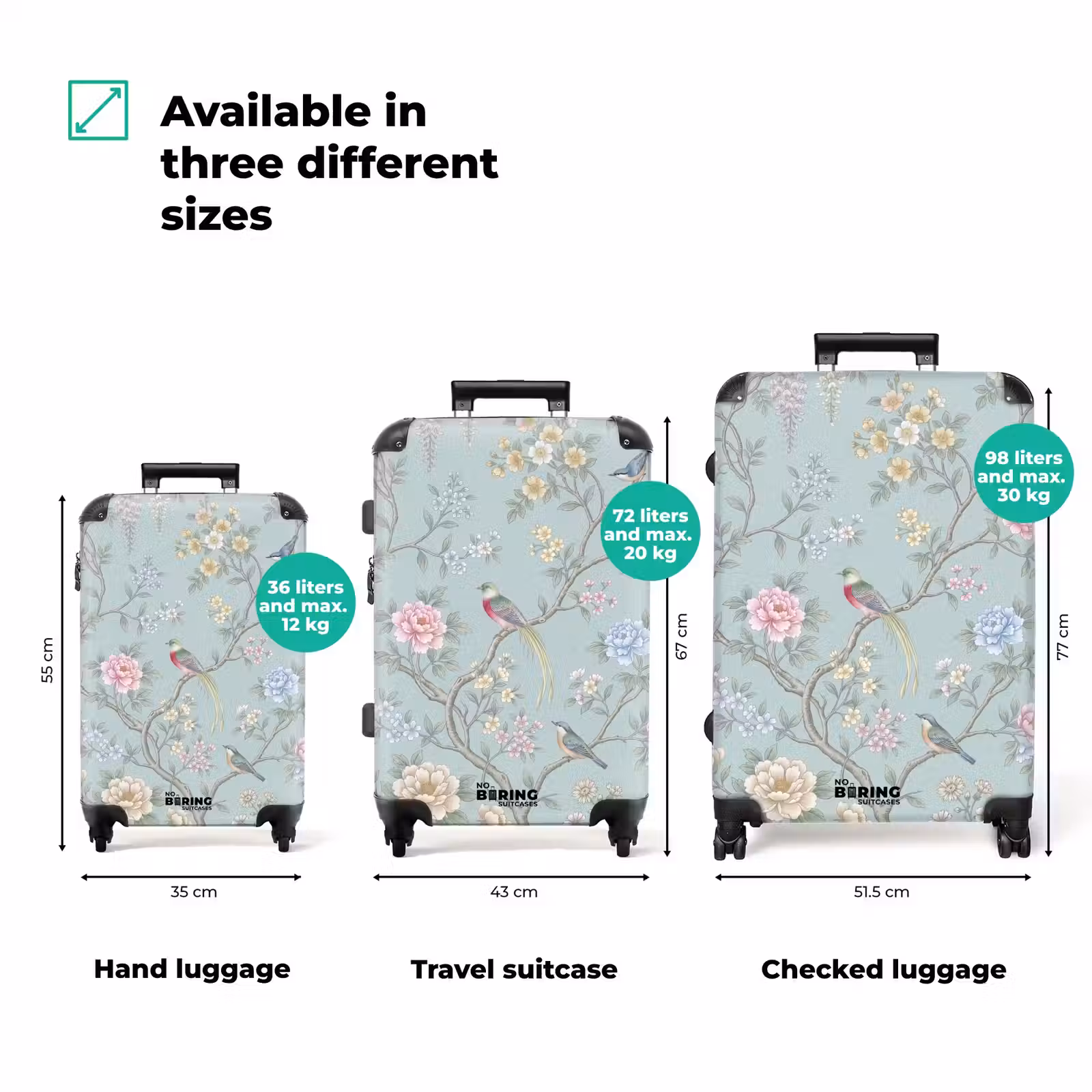 Suitcase - Bird - Flowers - Colorful — 1