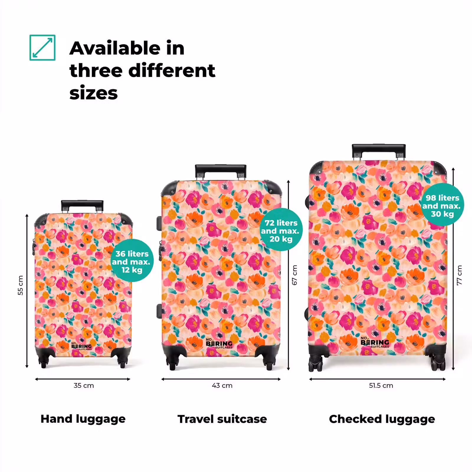 Suitcase - Blossoms - Cheerful - Colorful — 1