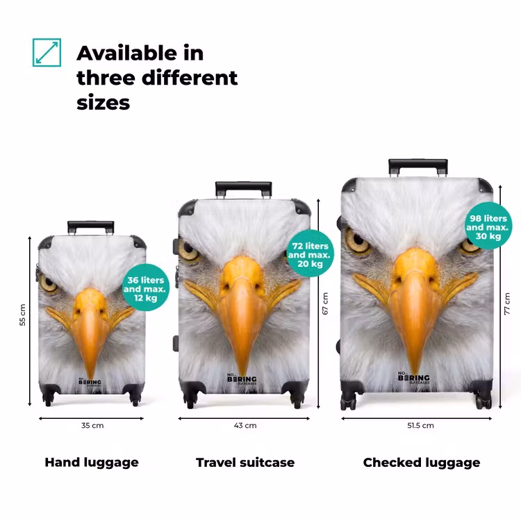 Suitcase - American - Bald Eagle - Portrait - Yellow — 3