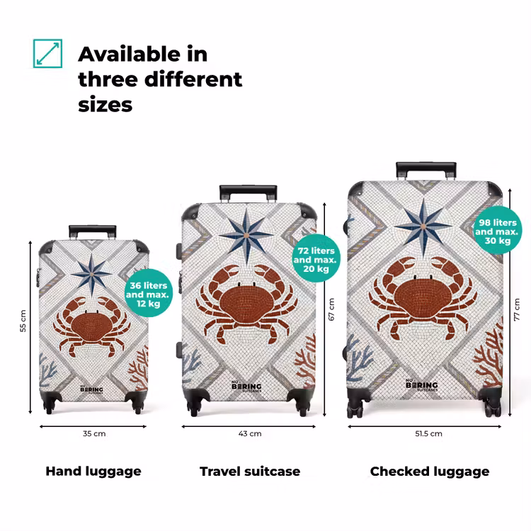 Suitcase - Animal - Mosaic - Sea - Classic - Brown — 3