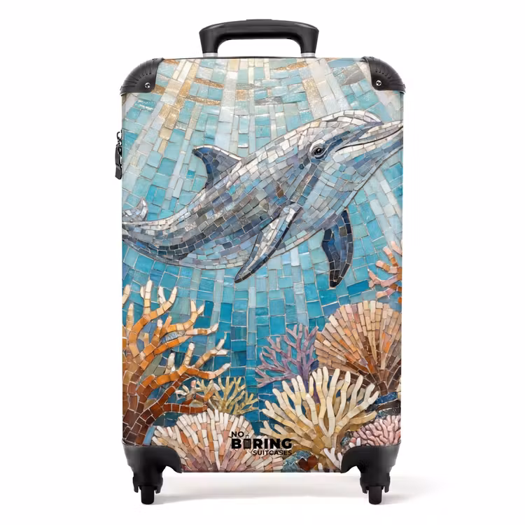 Suitcase - Animals - Mosaic - Ocean - Coral - Blue — 1