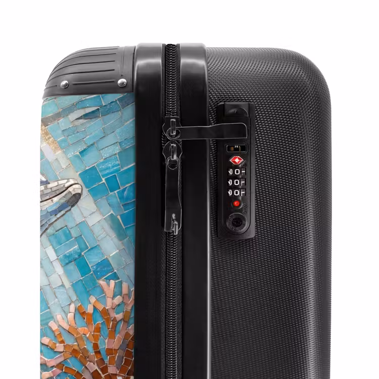 Suitcase - Animals - Mosaic - Ocean - Coral - Blue — 6