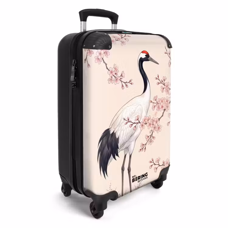 Suitcase - Asian - Crane - Beige — 2