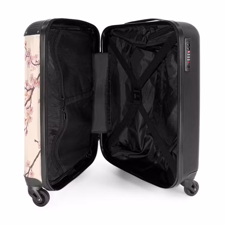 Suitcase - Asian - Crane - Beige — 5