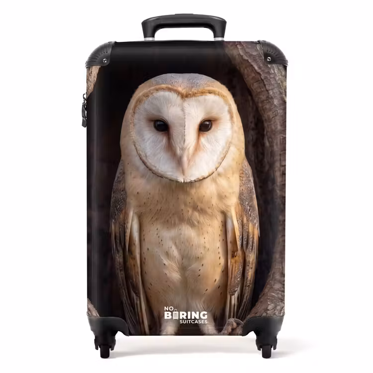 Suitcase - Barn Owl - Tree - Nature - Brown — 1