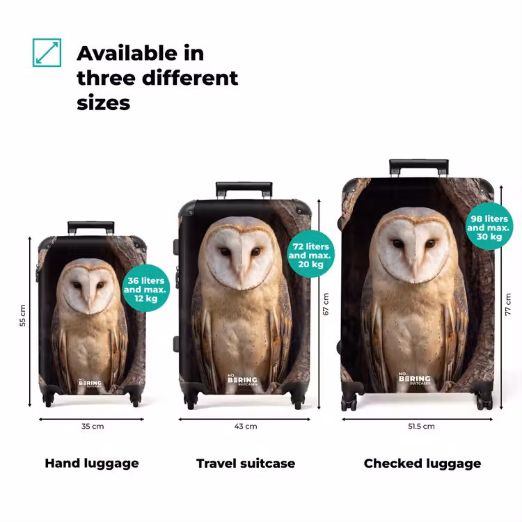 Suitcase - Barn Owl - Tree - Nature - Brown — 3