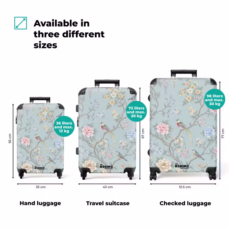 Suitcase - Bird - Flowers - Colorful — 1