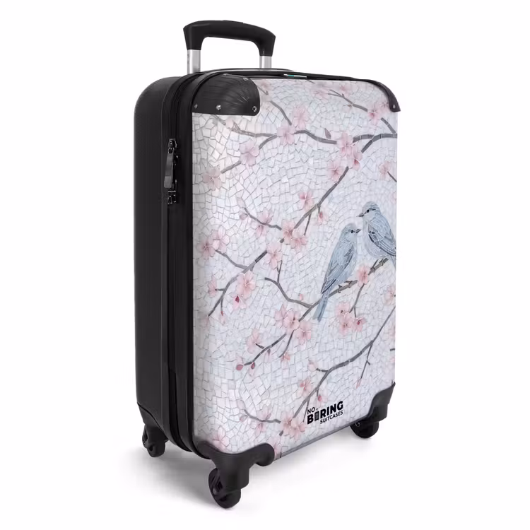 Suitcase - Bird - Flowers - Nature - Mosaic - Pink — 2