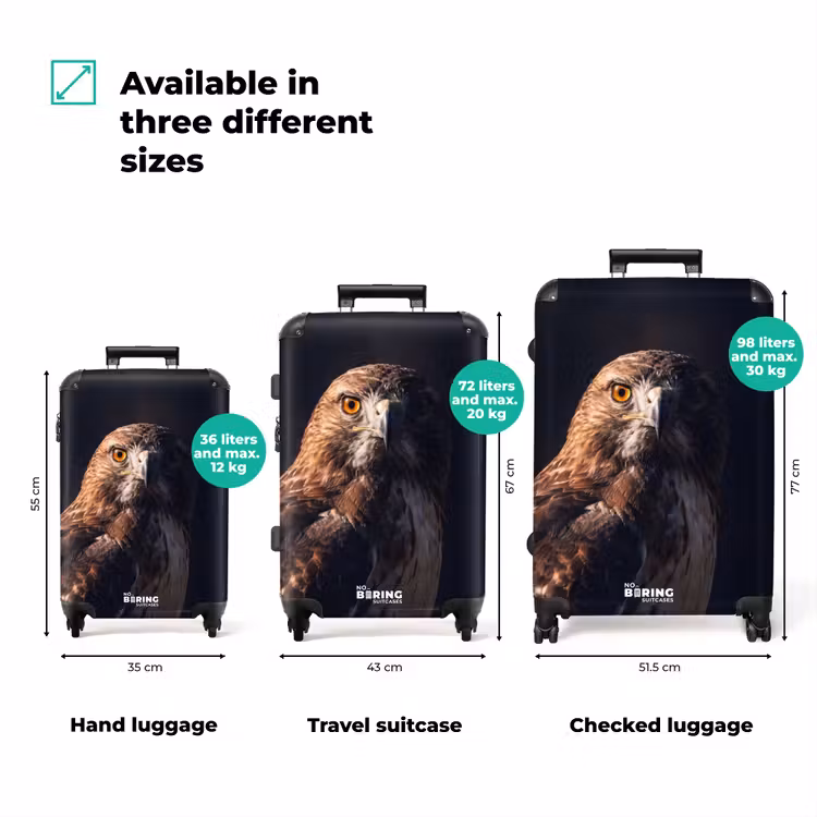 Suitcase - Bird of Prey - Buzzard - Brown — 3