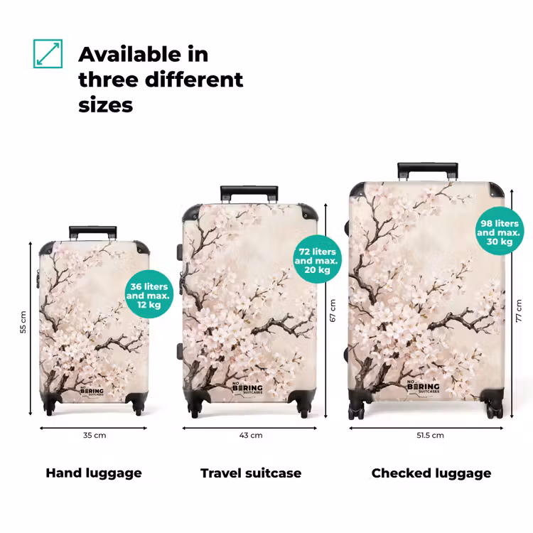 Suitcase - Blossom - Illustration - Taupe — 1