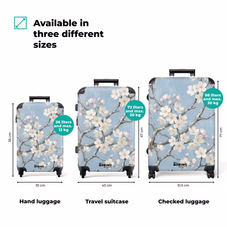 Suitcase - Branches - Cherry Blossoms - Blue — 1