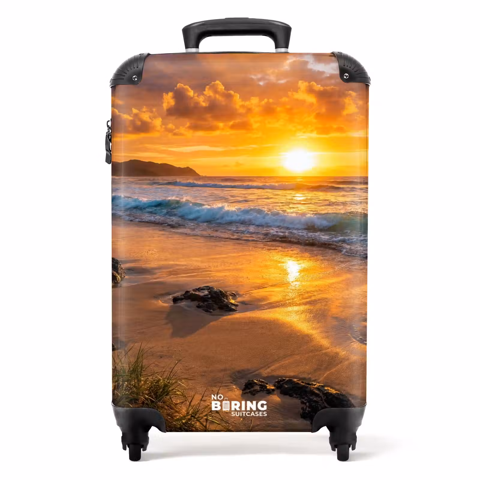 Suitcase - Beach - Sunset - Waves - Nature - Orange — 1