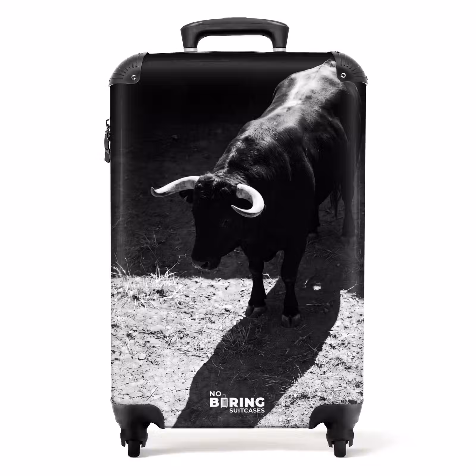 Suitcase - Bull - Shadow - Animals - Contrast - Black and White — 1