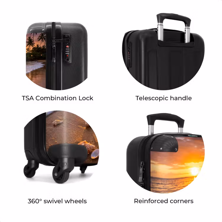 Suitcase - Beach - Sunset - Palm Trees - Nature - Orange — 8