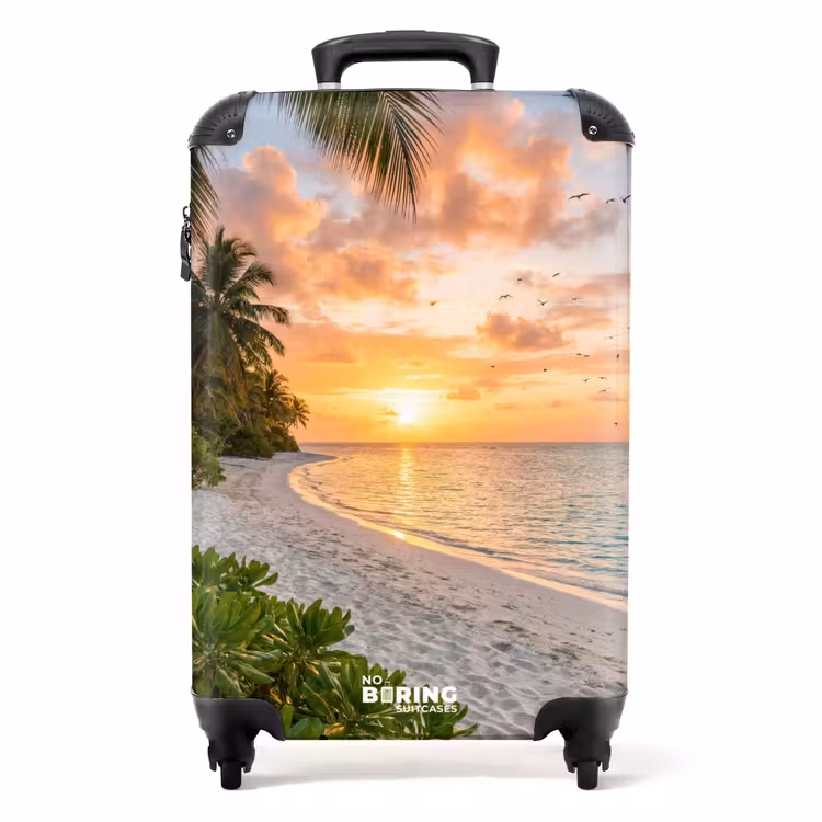 Suitcase - Beach - Sunset - Palm Trees - Tropical - Nature — 1