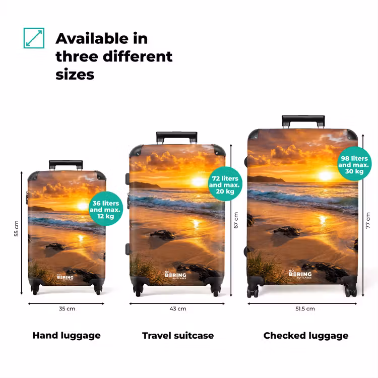 Suitcase - Beach - Sunset - Waves - Nature - Orange — 3