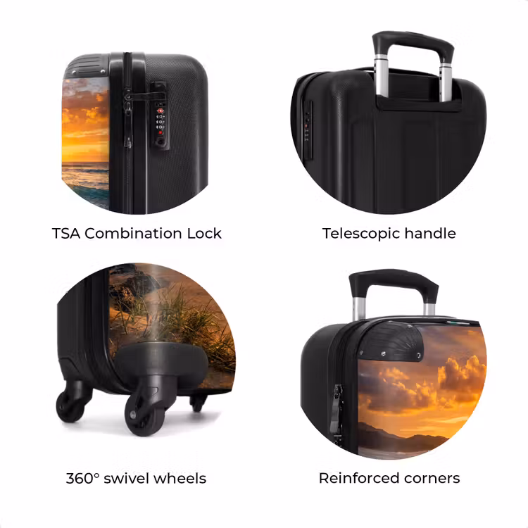 Suitcase - Beach - Sunset - Waves - Nature - Orange — 8