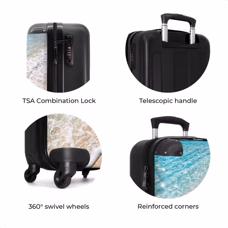 Suitcase - Beach - Water - Nature - Blue - Beige — 8