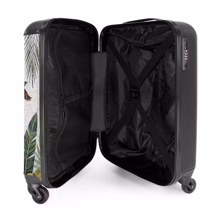 Suitcase - Bird - Flying - Tropical - Mosaic - Green — 5
