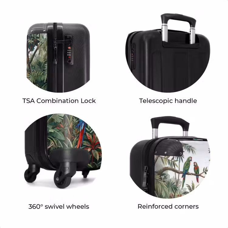 Suitcase - Bird - Jungle - Nature - Mosaic - Green — 8