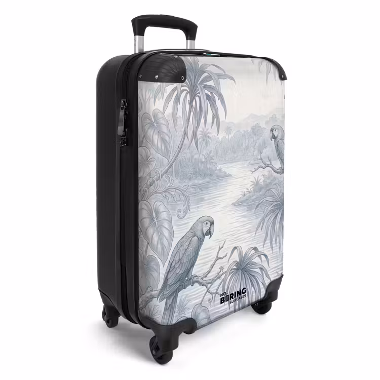 Suitcase - Bird - River - Tropical - Illustration - Blue — 2