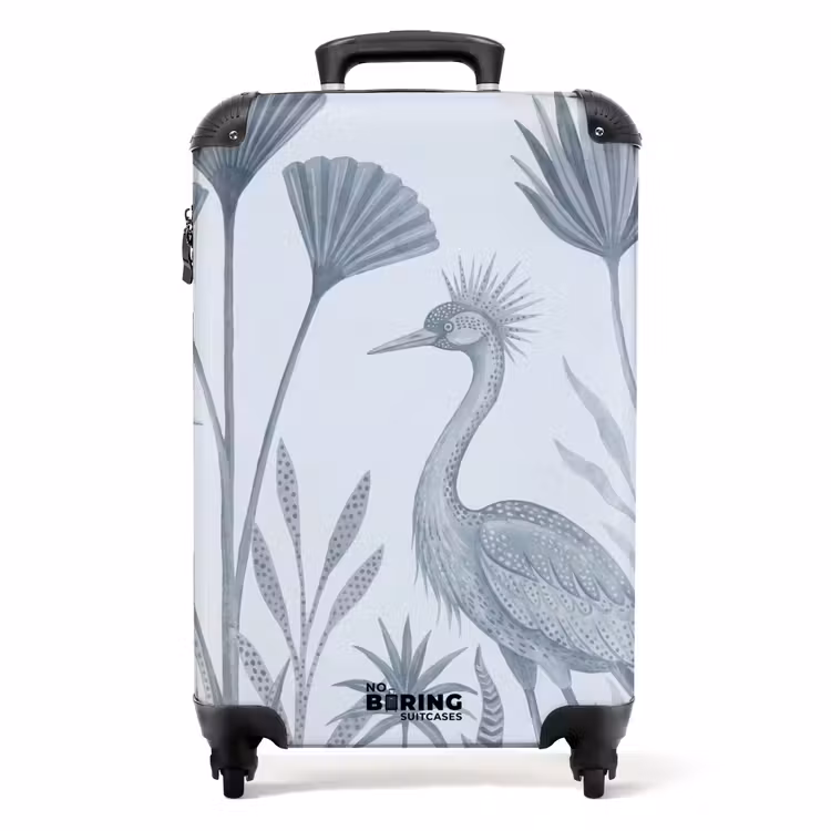 Suitcase - Bird - Tropical - Illustration - Blue-Gray - Nature — 1