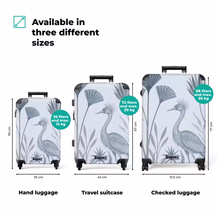 Suitcase - Bird - Tropical - Illustration - Blue-Gray - Nature — 3