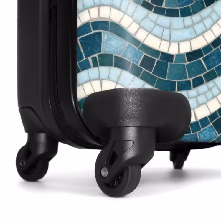 Suitcase - Blue - White - Mosaic - Wavy — 7