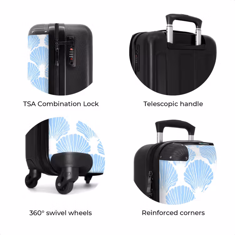 Suitcase - Blue - White - Shells - Graphic - Texture — 8