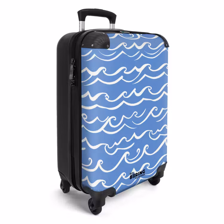 Suitcase - Blue - White - Simple - Drawn - Waves — 2