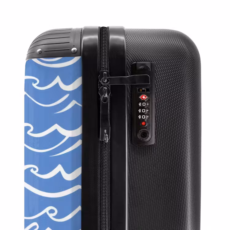 Suitcase - Blue - White - Simple - Drawn - Waves — 6