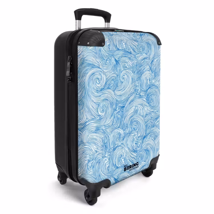 Suitcase - Blue - White - Spiral - Waves - Lines — 2