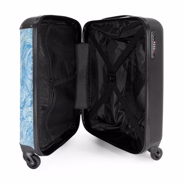 Suitcase - Blue - White - Spiral - Waves - Lines — 5