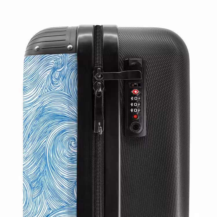 Suitcase - Blue - White - Spiral - Waves - Lines — 6