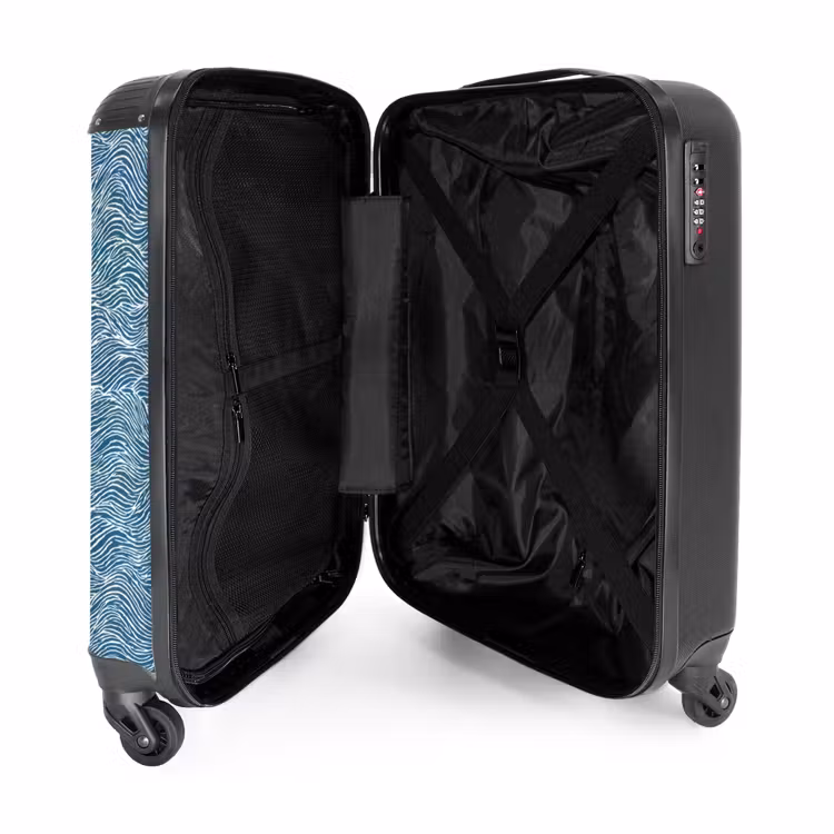 Suitcase - Blue - White - Waves - Patterned - Texture — 5