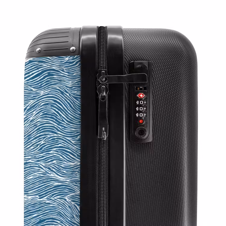 Suitcase - Blue - White - Waves - Patterned - Texture — 6