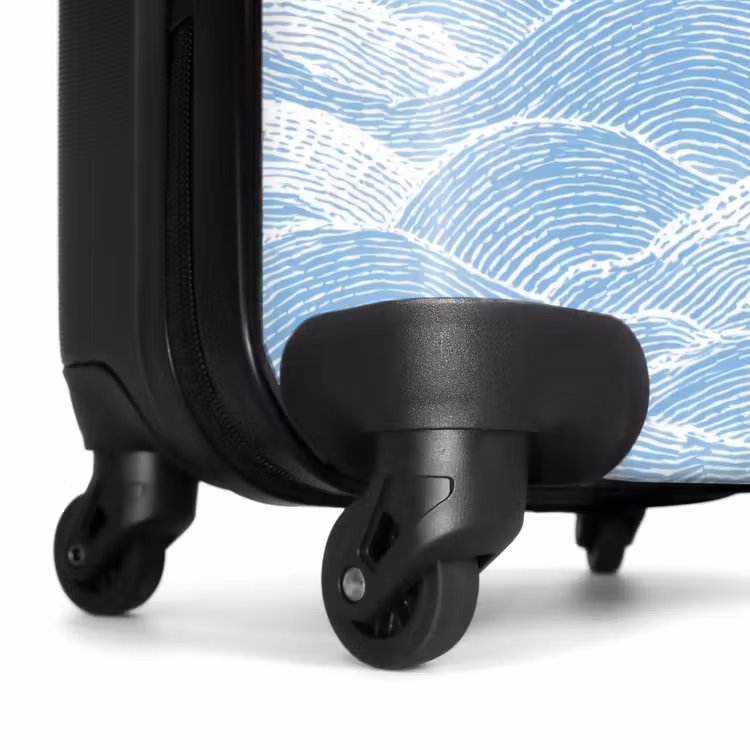 Suitcase - Blue - White - Waves - Sketched — 7