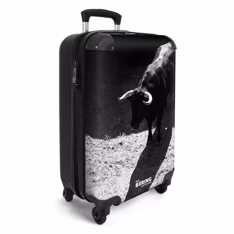 Suitcase - Bull - Shadow - Animals - Contrast - Black and White — 2
