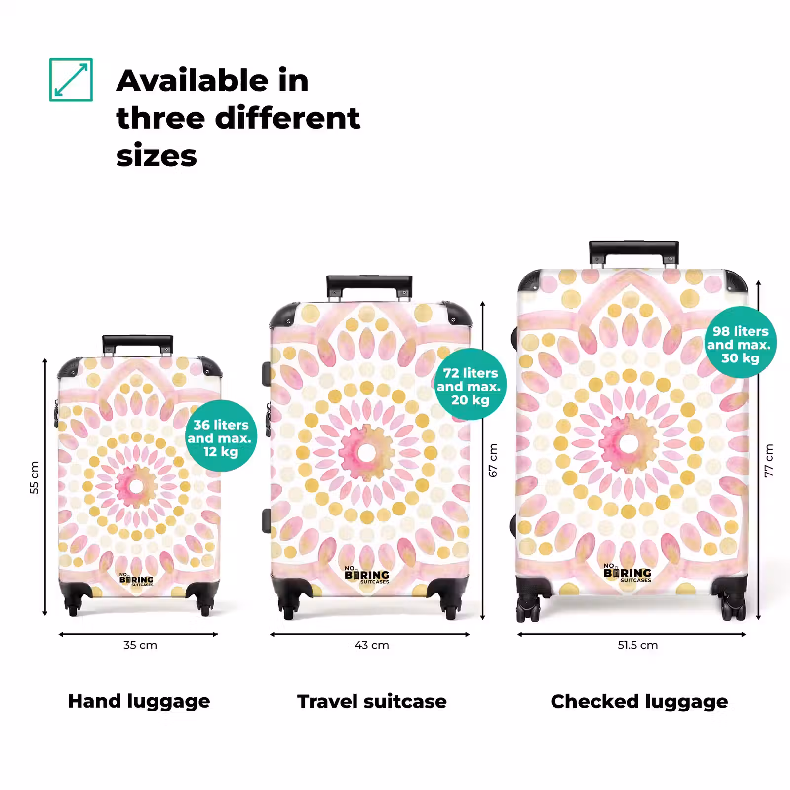 Suitcase - Abstract - Mandala - Art - Modern - Pink — 1