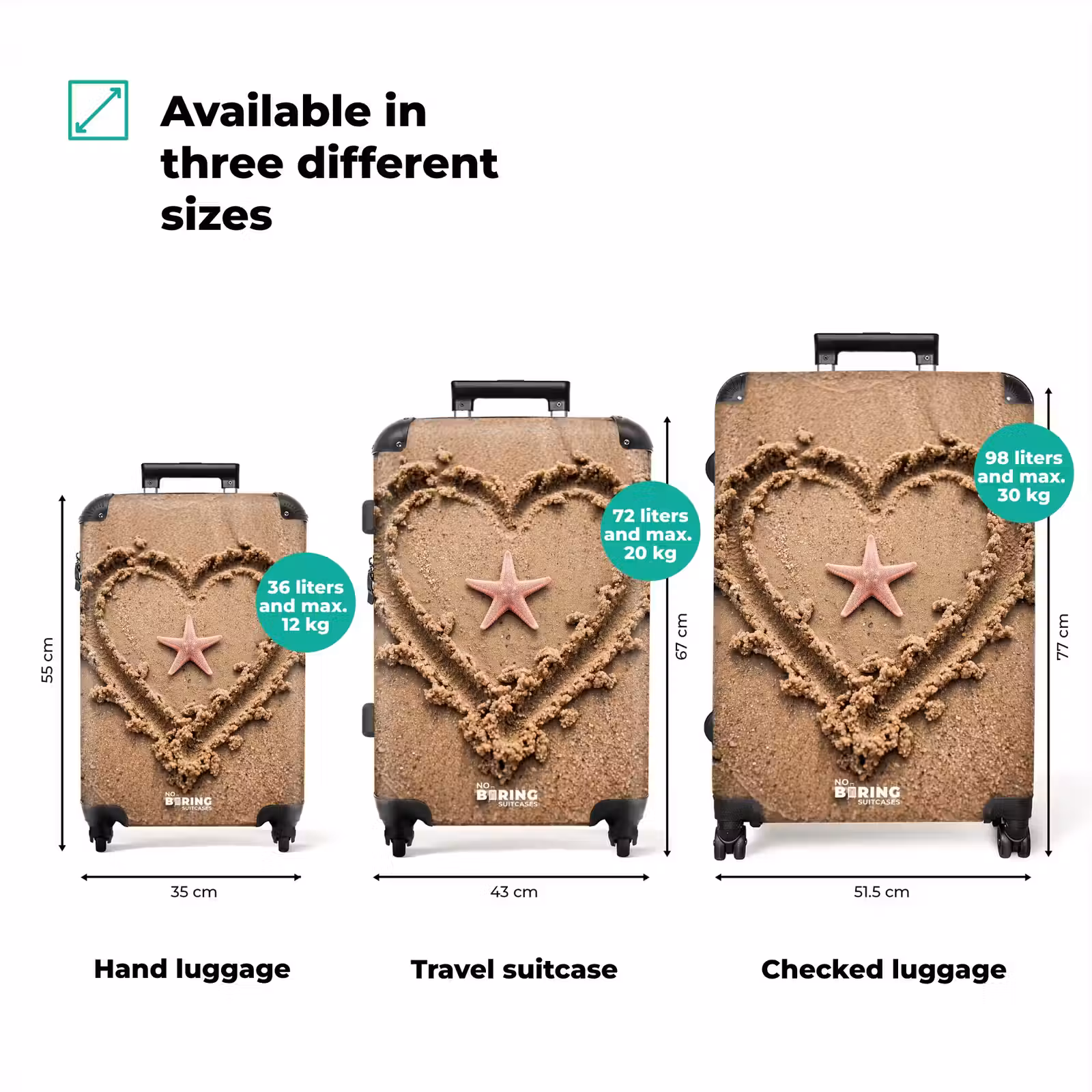 Suitcase - Animals - Heart - Beach - Sand - Pink — 1