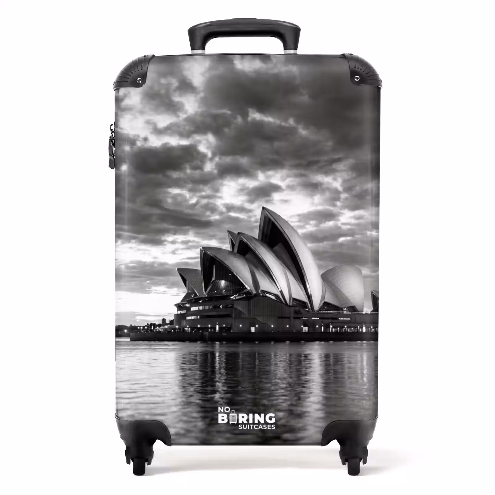 Suitcase - Architecture - Water - City - Modern - Black - White — 1