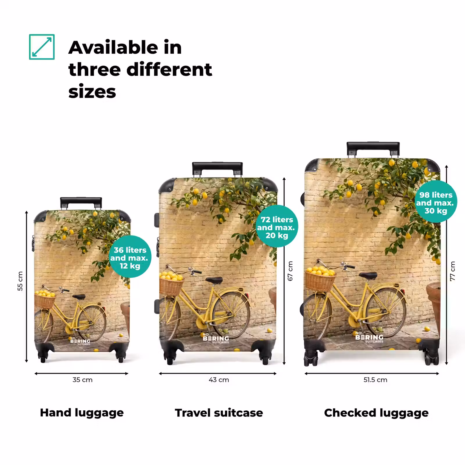 Suitcase - Bicycle - Basket - Food - Yellow - Summer — 1