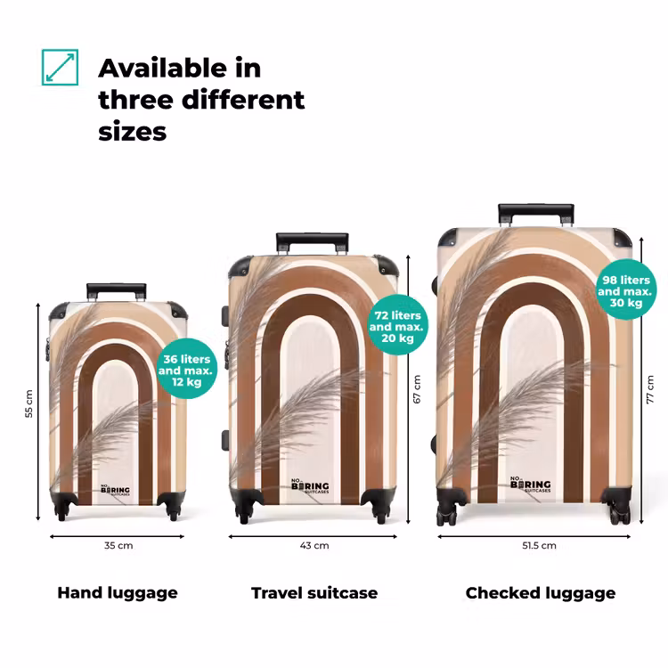 Suitcase - Abstract - Arches - Plant - Boho - Beige — 1