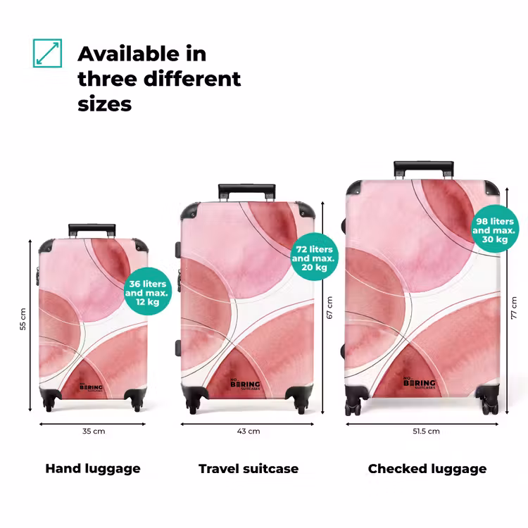 Suitcase - Abstract - Circles - Modern - Pink - Art — 1