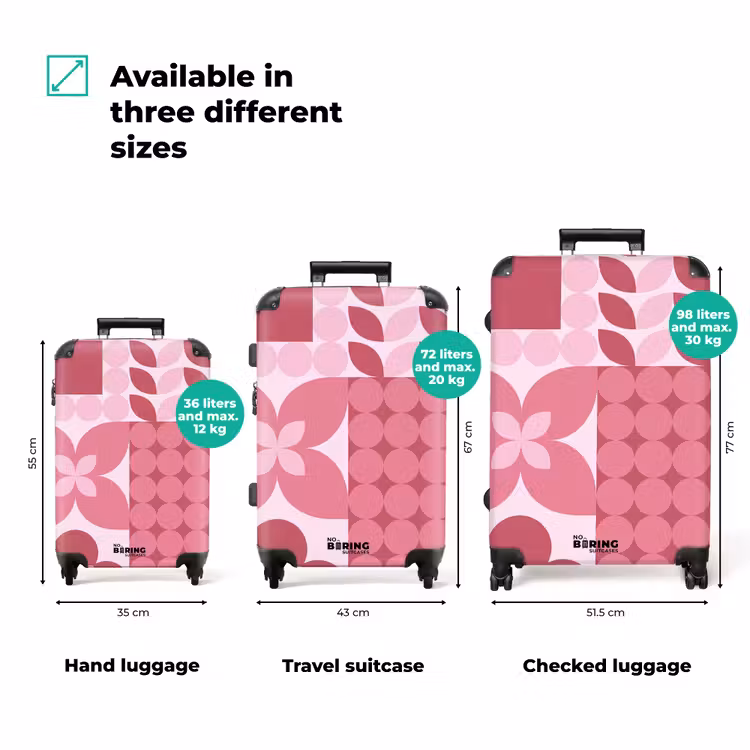 Suitcase - Abstract - Geometric - Pattern - Modern - Pink — 1
