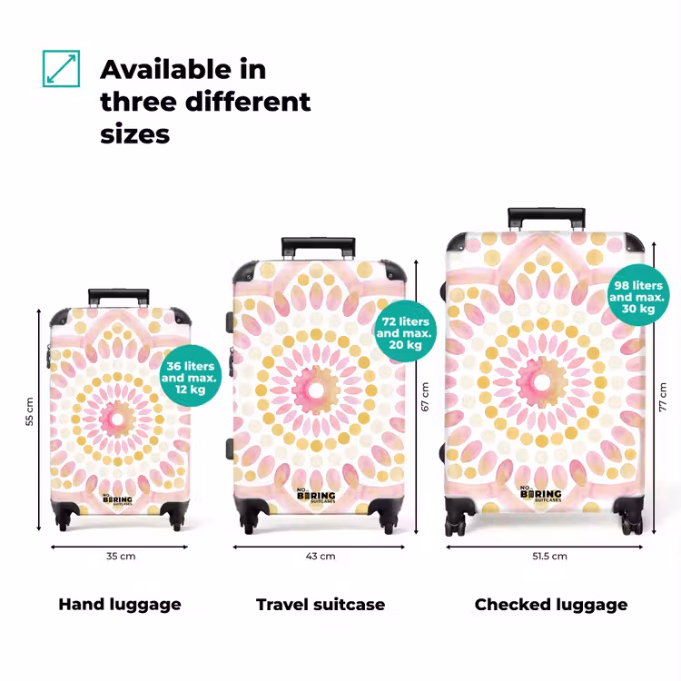 Suitcase - Abstract - Mandala - Art - Modern - Pink — 1
