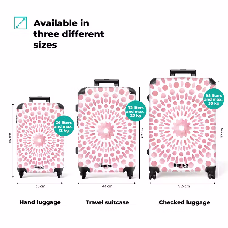 Suitcase - Abstract - Shapes - Pattern - Watercolor - Pink — 1