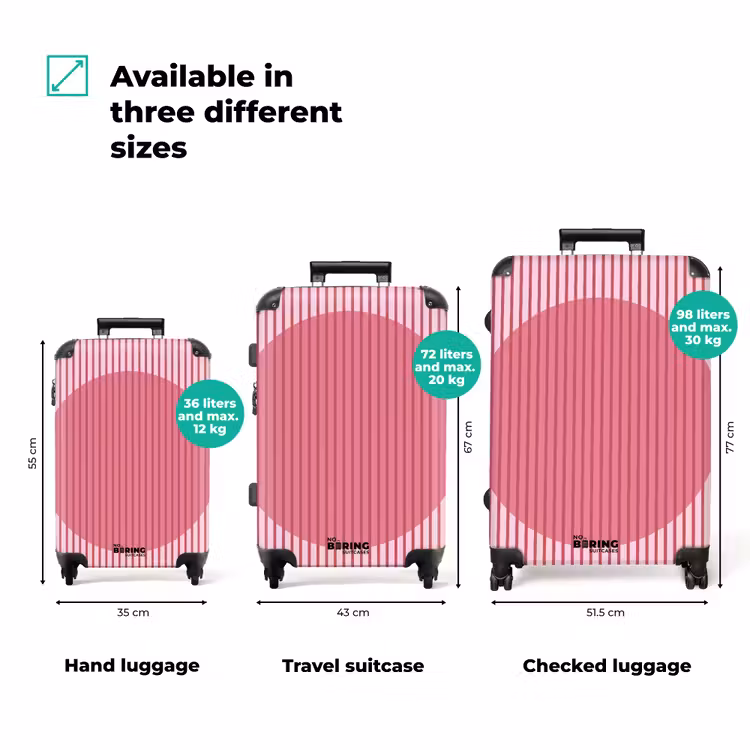 Suitcase - Abstract - Stripes - Oval - Pink - Modern — 1